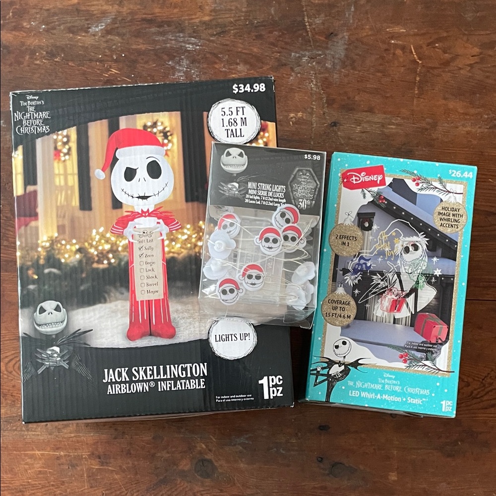 Disney Jack Skellington Inflatable & LED Lights for house, mini jack fairy light